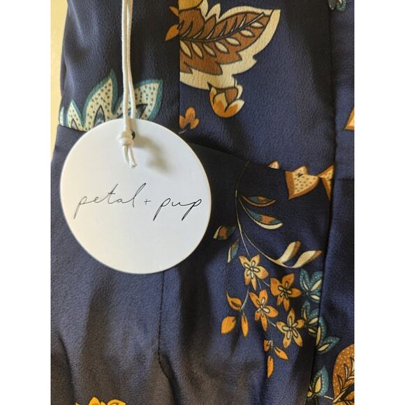 Petal + Pup Alejandra Cowl Neck Midi Dress Size 4 Adjustable Strap Blue Floral - Picture 7 of 10